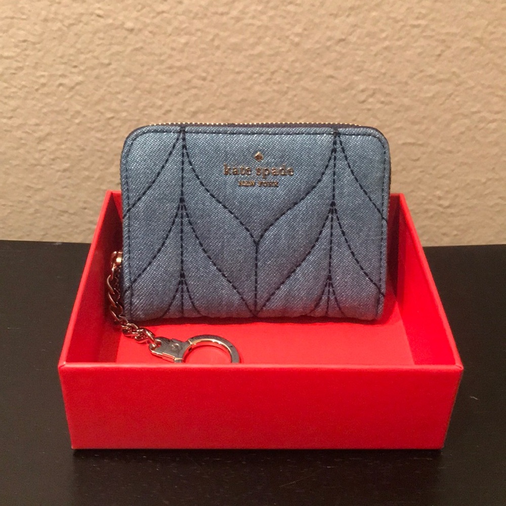 Kate Spade Briar Lane Quilted Denim Small Wallet